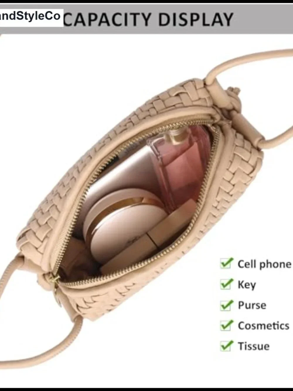 Woven Vegan Leather Crossbody Bag for Women, Handmade Purse